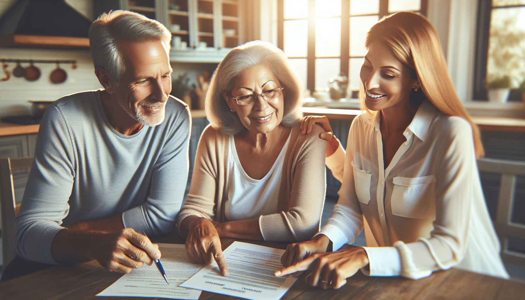 Senior couple discovering government benefits they are entitled to with helpful advisor