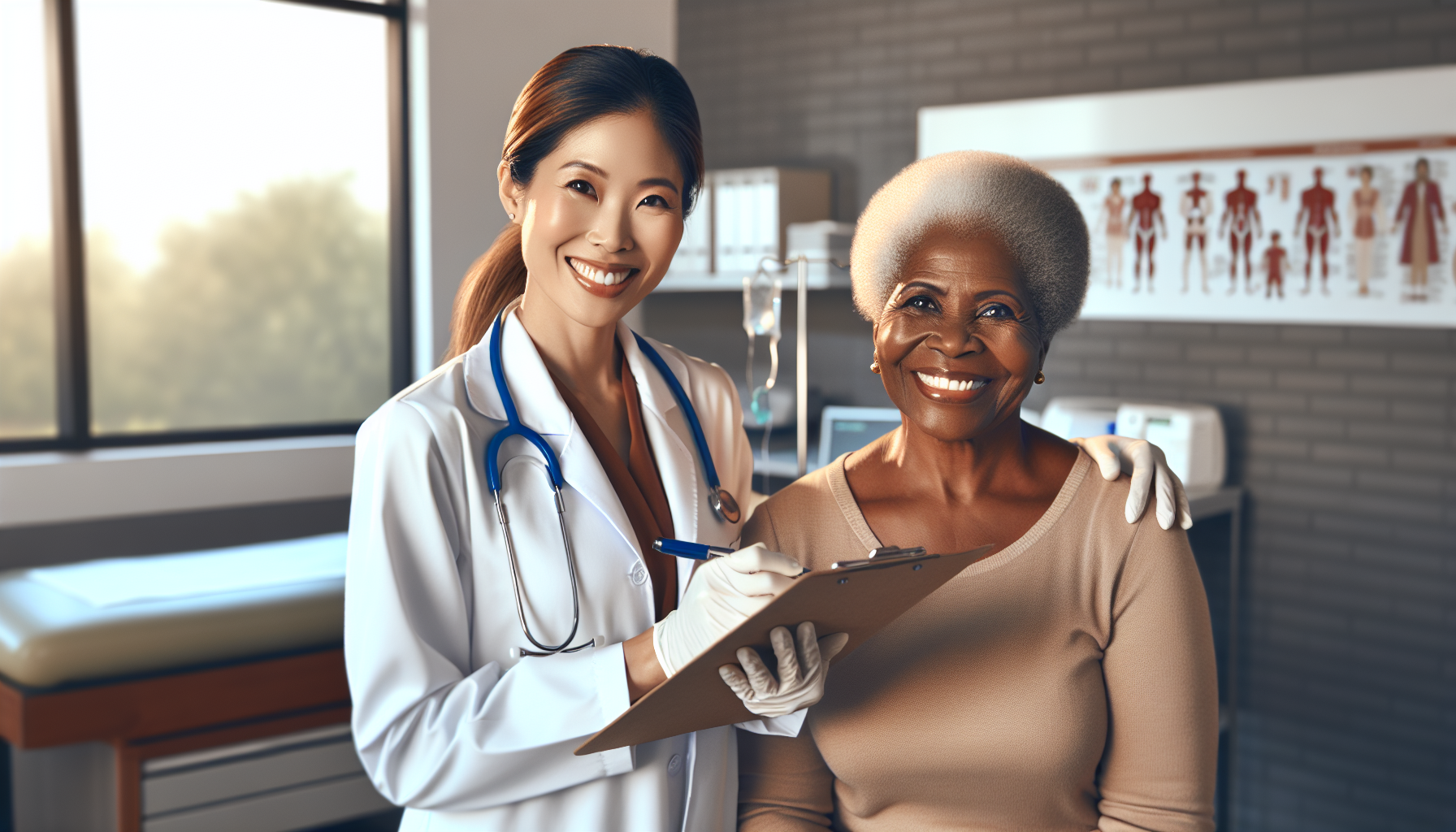 Senior woman receiving free Medicare preventive screening from caring doctor in 2026
