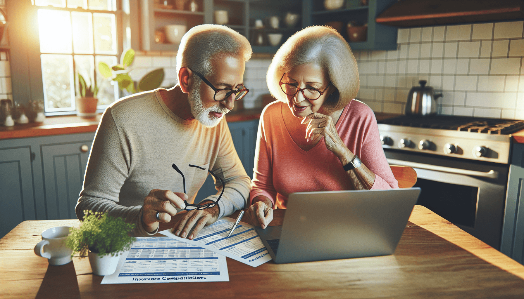 senior couple comparing Medicare Advantage vs Original Medicare plans 2026
