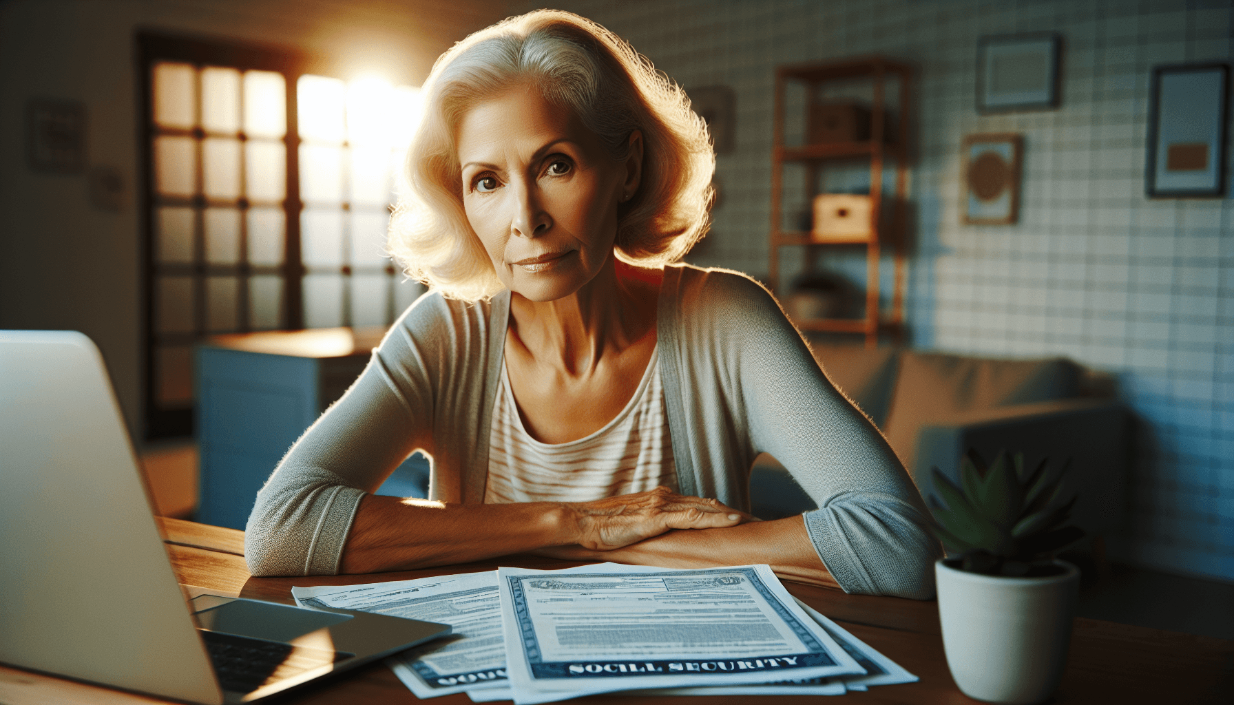 senior woman reviewing Social Security documents affected by DOGE cuts 2026