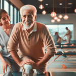 Senior man in physical therapy after Medicare-covered knee replacement surgery 2026