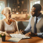 Senior woman reviewing Social Security retroactive benefits paperwork with financial advisor 2026