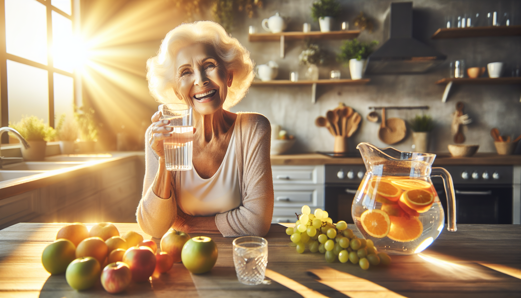 senior woman drinking water to prevent dehydration 2026