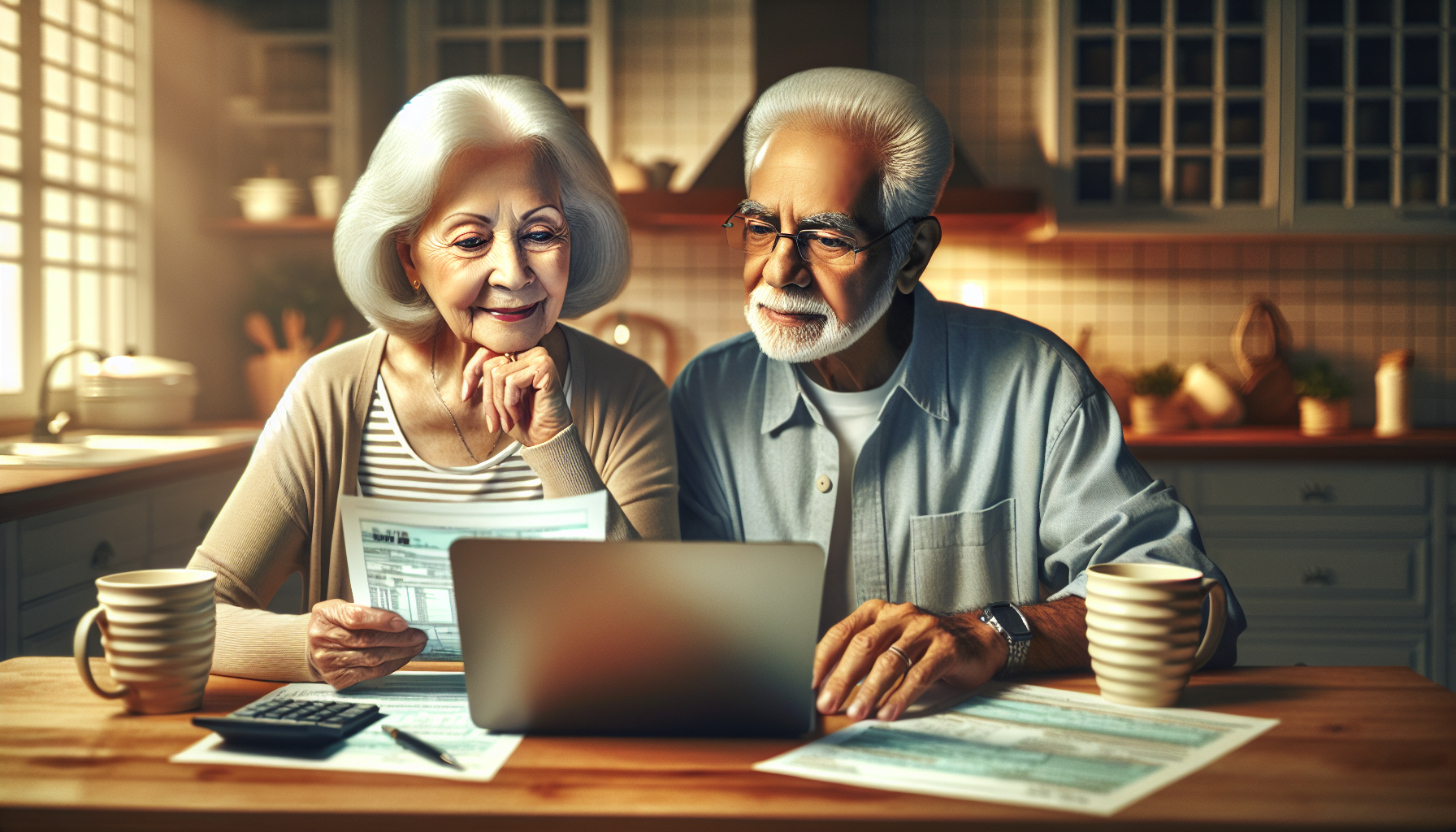 Senior couple reviewing tax documents to claim the new $6000 senior bonus deduction in 2026