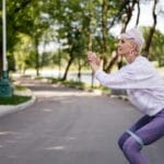 Senior building leg strength with exercises