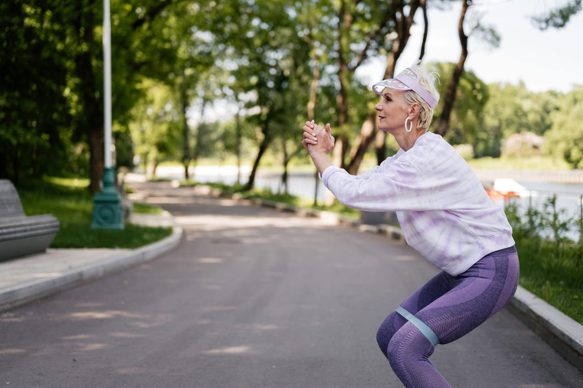 Senior building leg strength with exercises