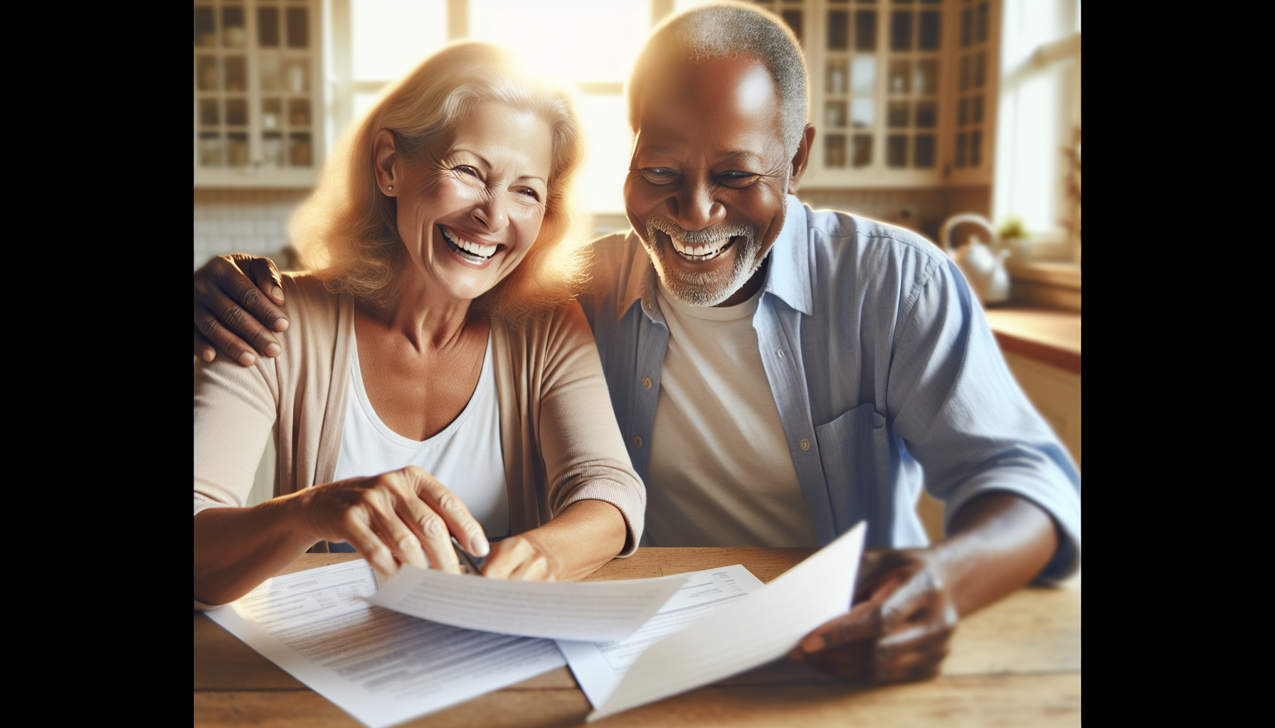 Retired teacher and firefighter reviewing Social Security Fairness Act back payment documents