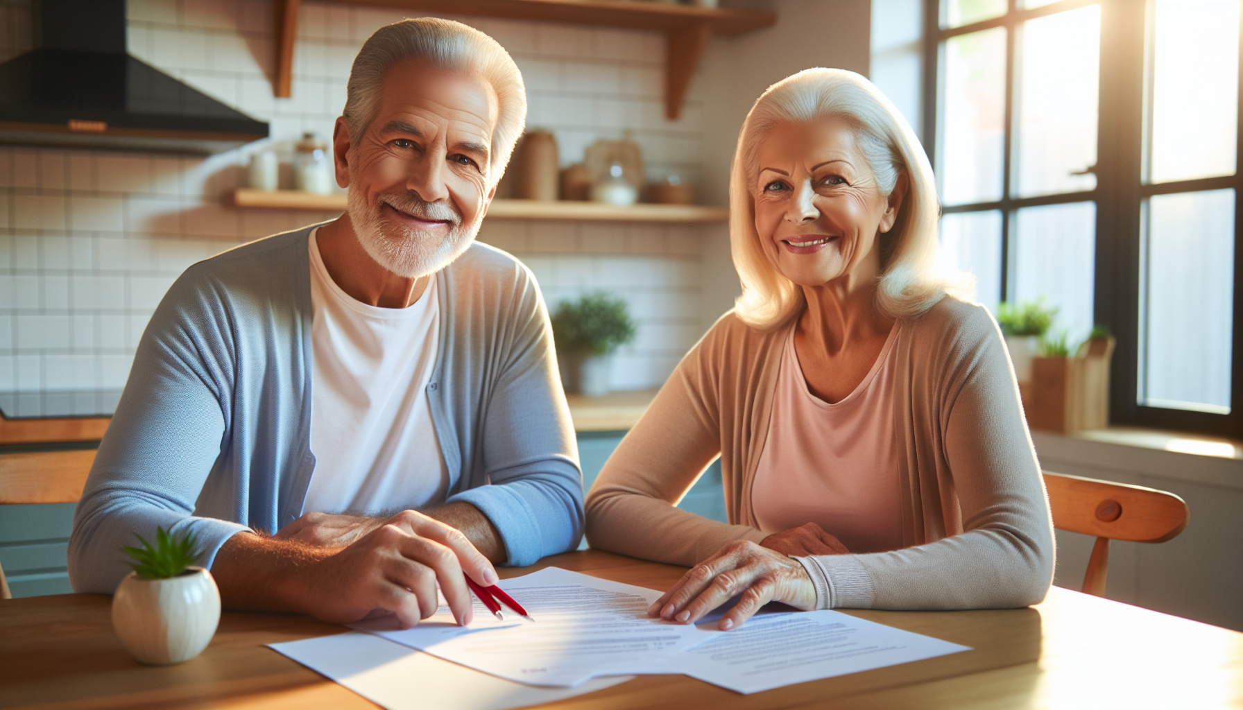 Senior couple reviewing Social Security tax rules for 2026