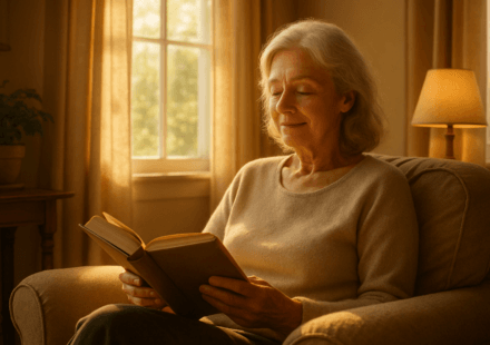 Senior woman relaxing peacefully representing anxiety relief and mental wellness in 2026