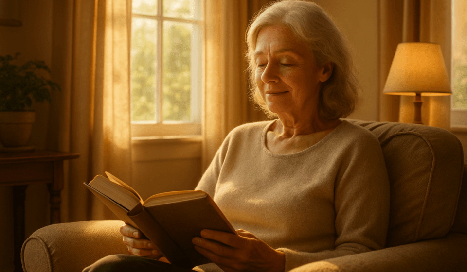 Anxiety in Seniors 2026: Signs, Best Treatments & Medicare Coverage Senior woman relaxing peacefully representing anxiety relief and mental wellness in 2026