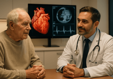 Aortic stenosis in seniors 2026 elderly man consulting cardiologist about TAVR