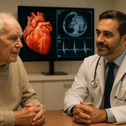 Aortic stenosis in seniors 2026 elderly man consulting cardiologist about TAVR
