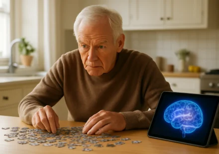 Senior man doing brain fitness exercises to improve cognitive health 2026