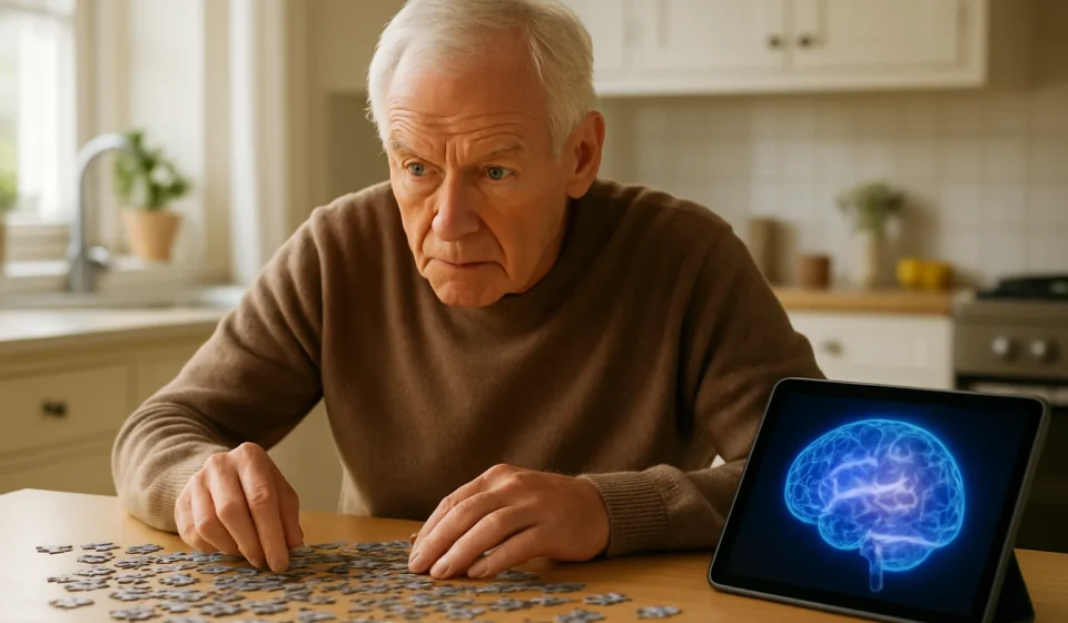 Senior man doing brain fitness exercises to improve cognitive health 2026