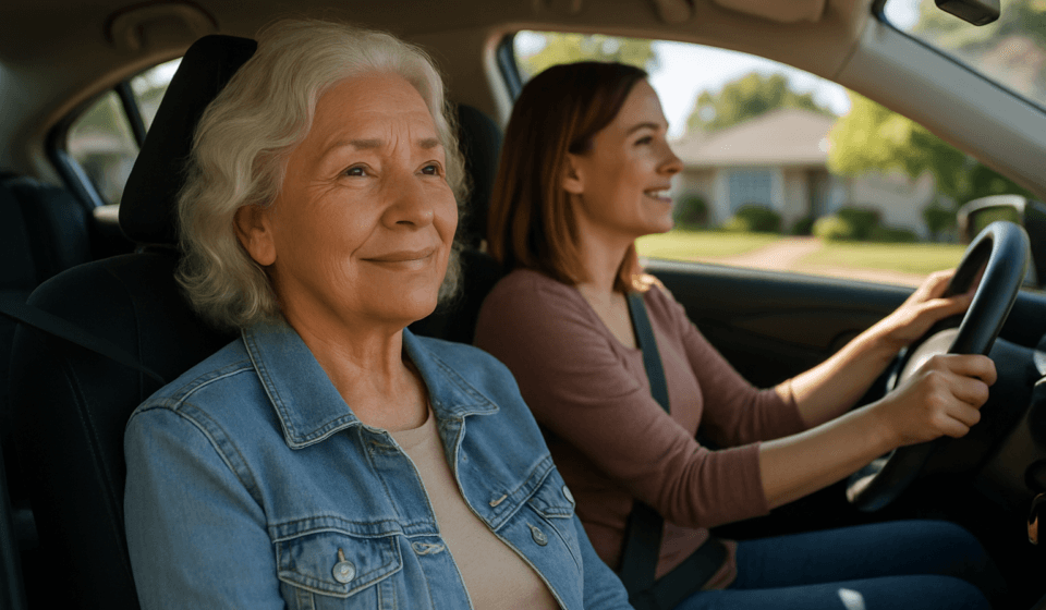 Senior Driving Safety 2026: Warning Signs It Is Time to Stop Senior driving safety 2026 older woman as passenger with family member