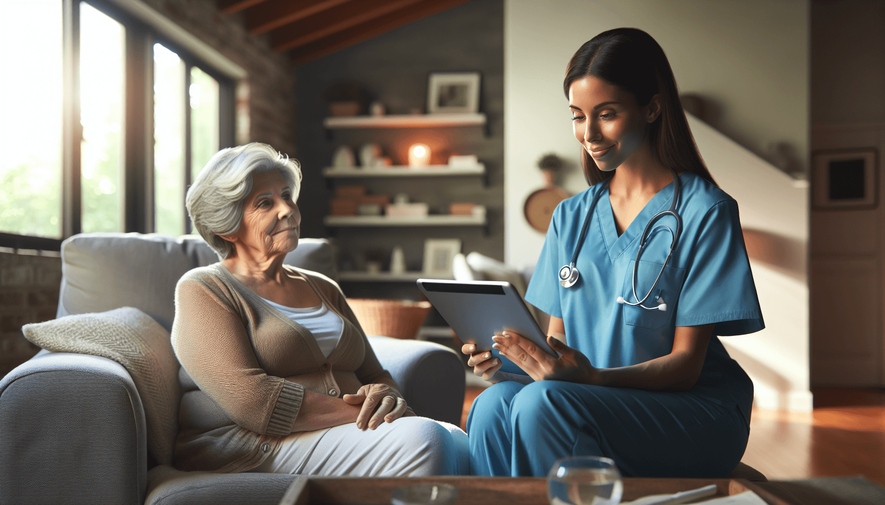 senior woman receiving Medicare-covered home health nursing visit at home 2026