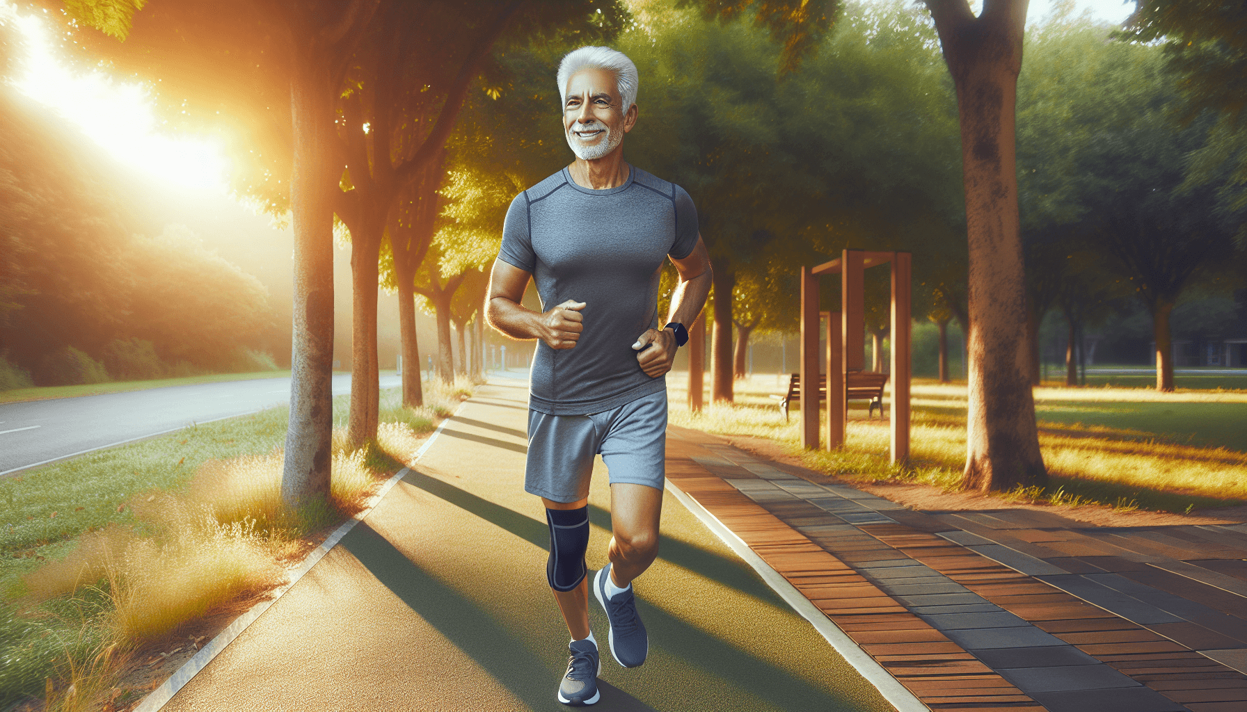 active senior man walking outdoors in park for daily step goal senior fitness 2026