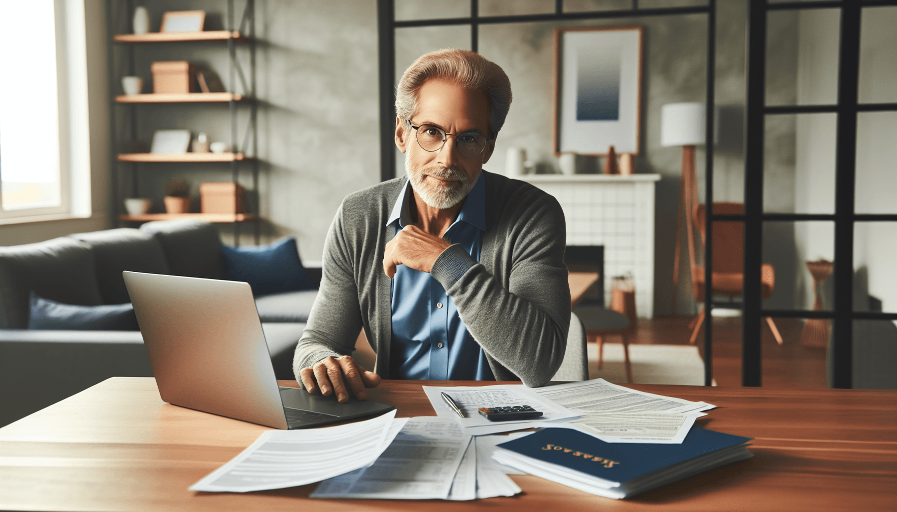 active senior man reviewing Social Security earnings rules at home desk 2026