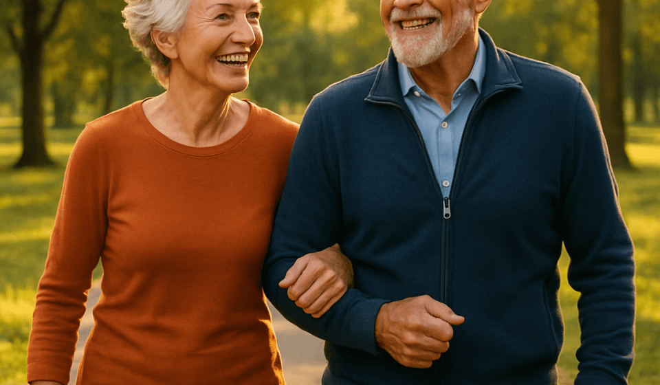 Senior couple actively preventing dementia with healthy lifestyle choices in 2026