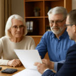 Senior couple planning long-term care options with financial advisor 2026