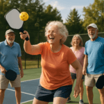 Active seniors playing pickleball outdoors in 2026 for health and fitness