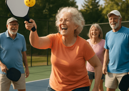 Active seniors playing pickleball outdoors in 2026 for health and fitness
