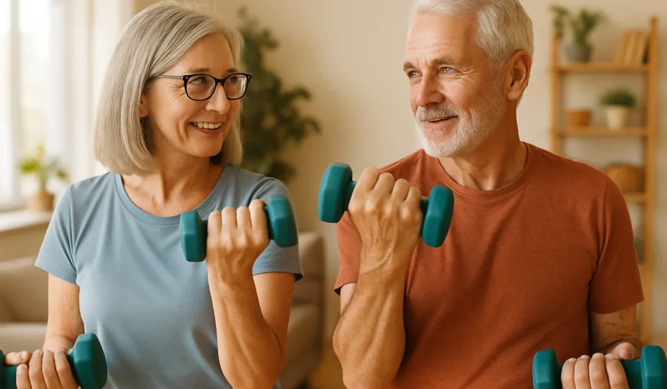 Creatine for Seniors 2026: Muscle, Strength & Brain Benefits Active senior couple doing resistance training, illustrating creatine benefits for muscle in older adults