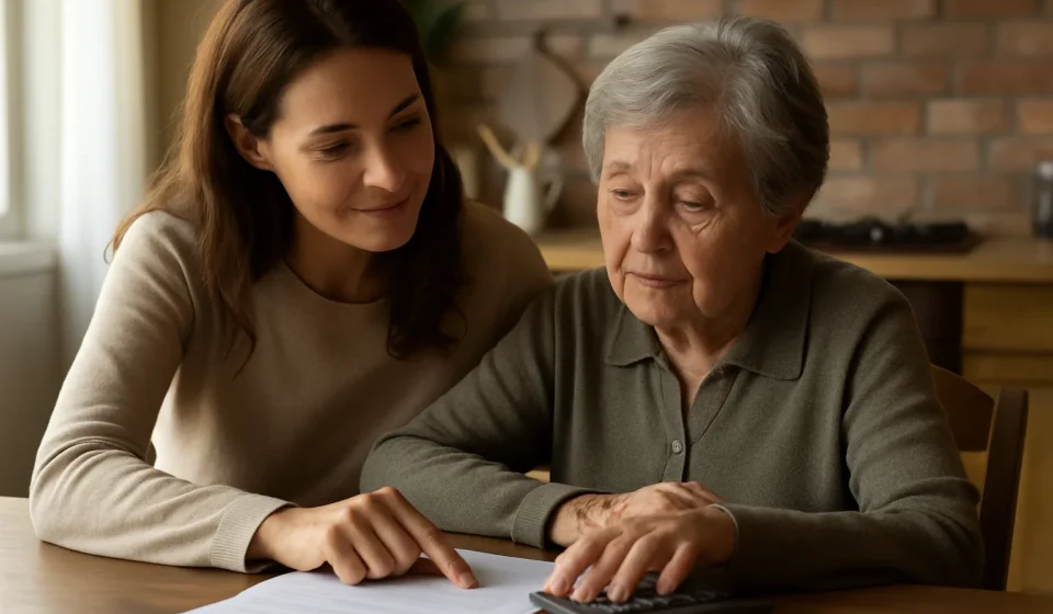 Funeral & Burial Assistance for Seniors 2026: Real Help Daughter helping her elderly mother review funeral assistance paperwork