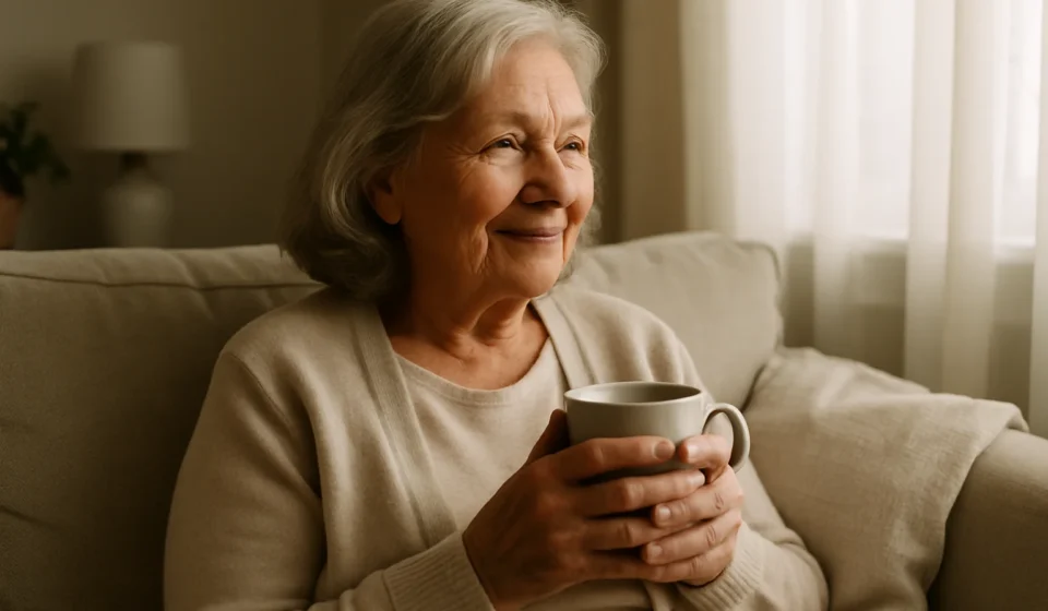 Hemorrhoids in Seniors 2026: Signs, Relief & Warnings Relaxed senior woman at home, comfortable after managing hemorrhoid symptoms