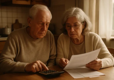 Senior couple reviewing finances to plan a Medicaid spend-down