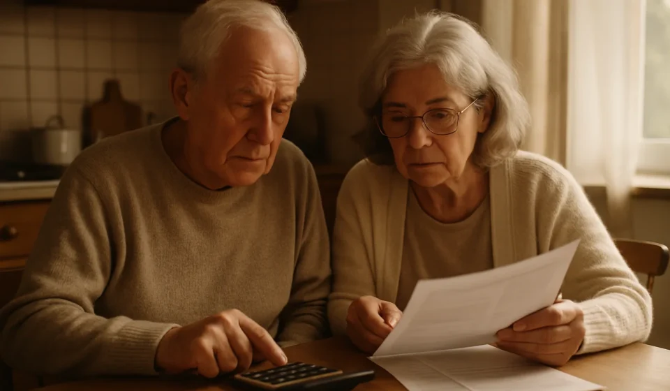 Senior couple reviewing finances to plan a Medicaid spend-down