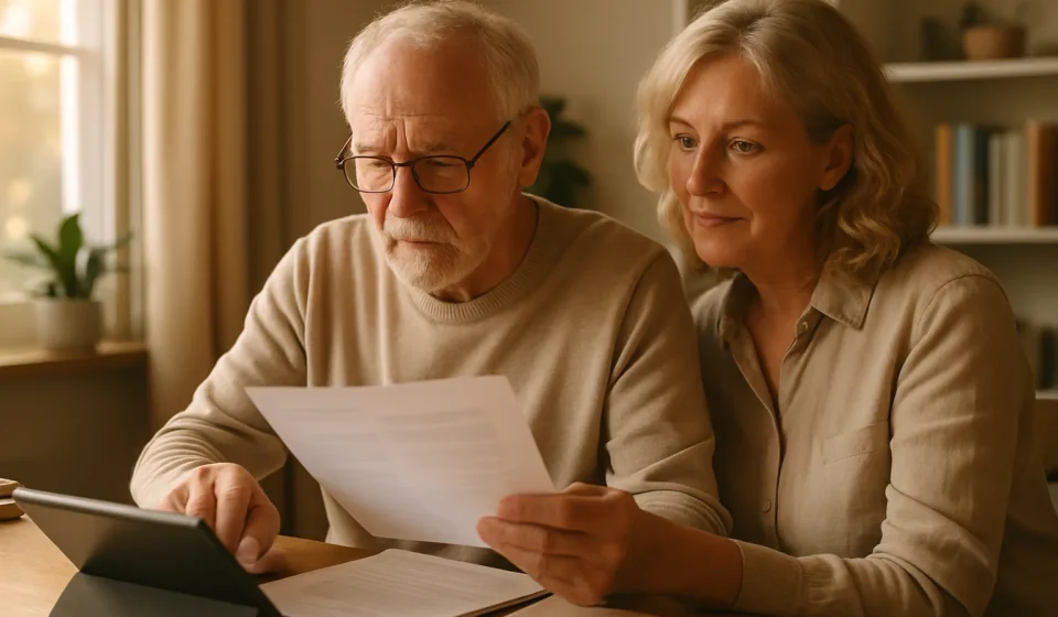 Senior reviewing Medicare Advantage 2027 open enrollment plan options on tablet