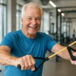 Active senior exercising at the gym through a SilverSneakers membership