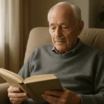 Senior using home oxygen therapy with a nasal cannula