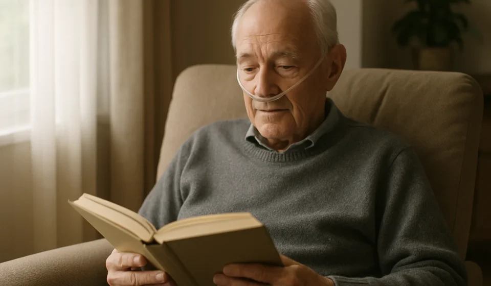 Does Medicare Cover Oxygen Therapy in 2026? Full Guide Senior using home oxygen therapy with a nasal cannula