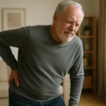 Senior experiencing sciatica lower back and leg pain