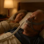 Senior man sleeping with CPAP machine for sleep apnea treatment 2026