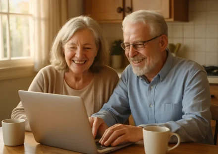 Elderly couple checking Social Security July 2026 payment schedule online