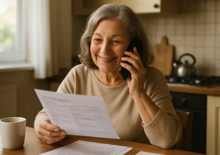 Senior reviewing a Medicare chronic care management plan by phone with a care coordinator