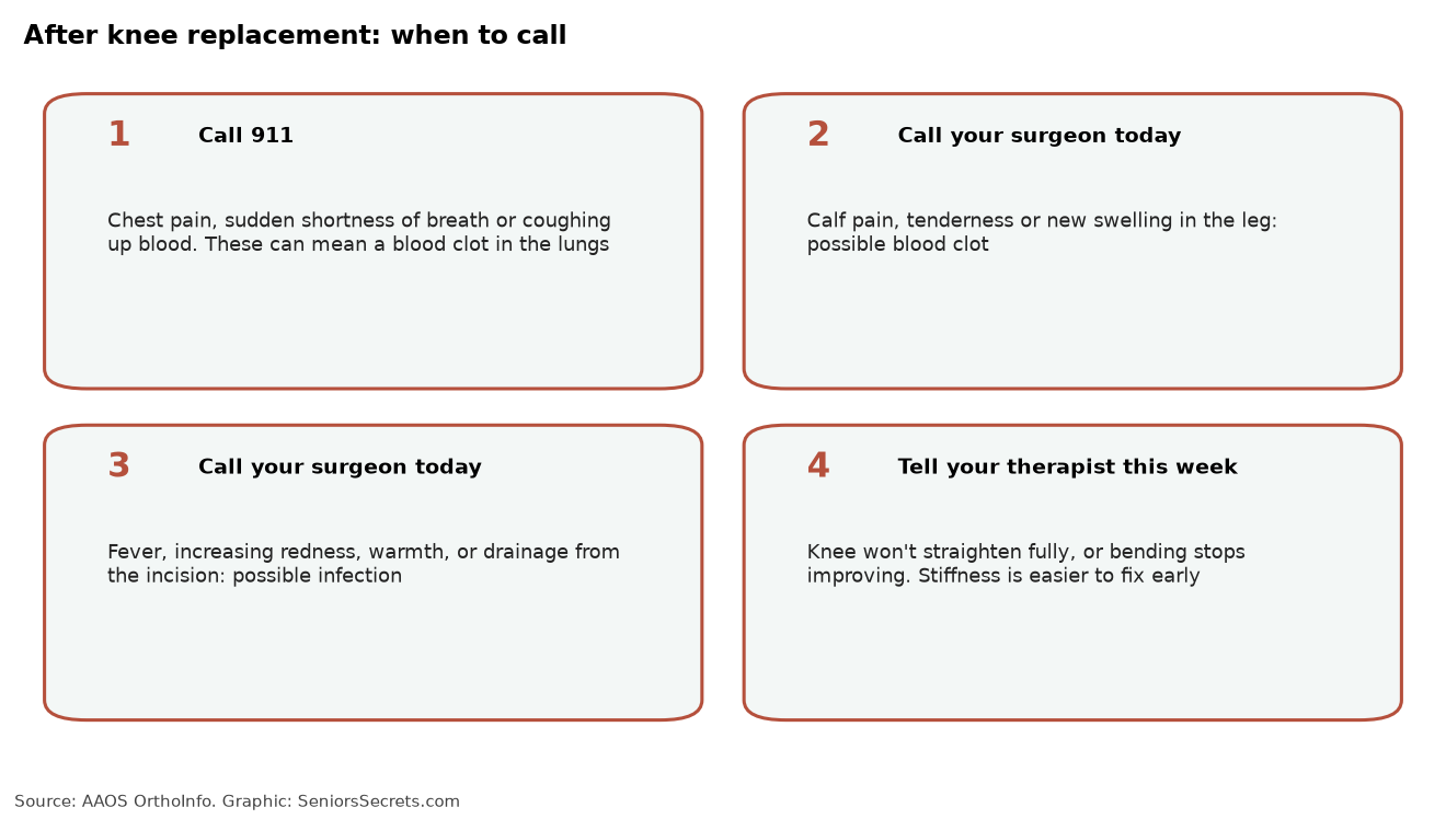 Warning signs after knee replacement and who to call