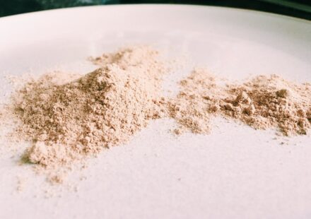 Pile of psyllium husk, a fiber supplement