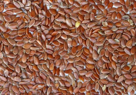 A bowl of brown flaxseeds